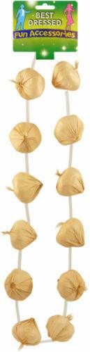 STRING OF GARLIC GARLAND NECKLACE FANCY DRESS FRENCH THEME PARTY ACCESSORY - Labreeze