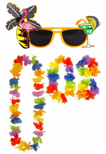 Support NHS Hula Lei Flamingo Glasses Hawaiian Beach Party Fancy Dress - Labreeze
