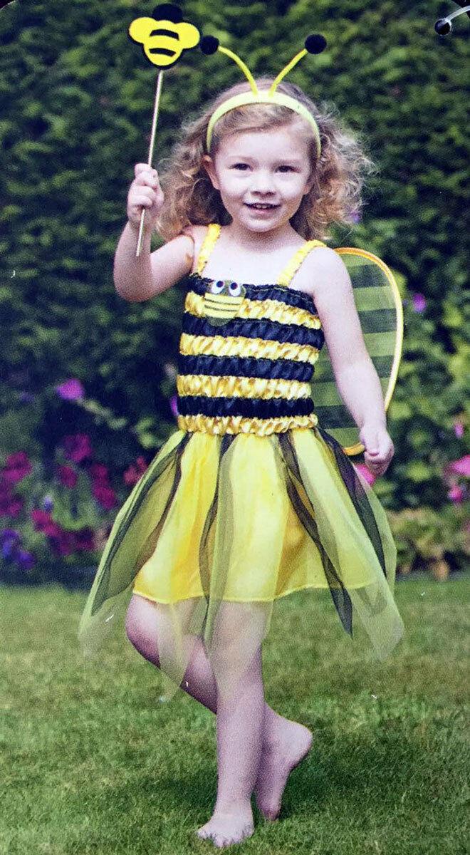 Toddler Bumble Bee Costume - Girls Wings Stripe World Book Day Outfit - Labreeze