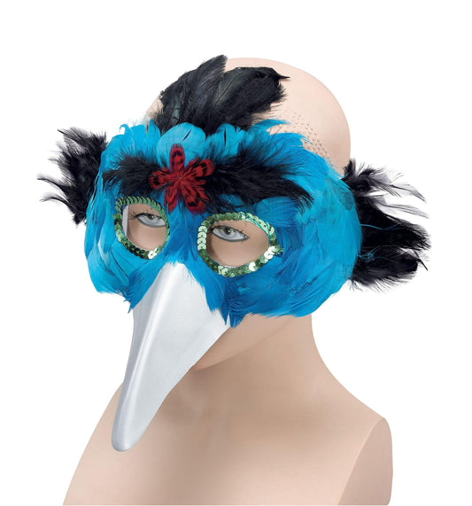 Turquoise Bird Feather Face Eye Mask - Labreeze