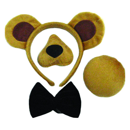 Unisex Costume for kids Bear Ears, Nose, Tail and Bow Tie set for fancy dress - Labreeze