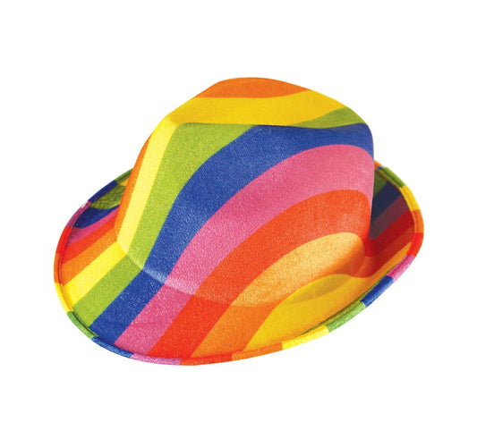 Unisex Gangster Trillby Pride Hat Rainbow Carnival Fancy Outfit Accessory - Labreeze