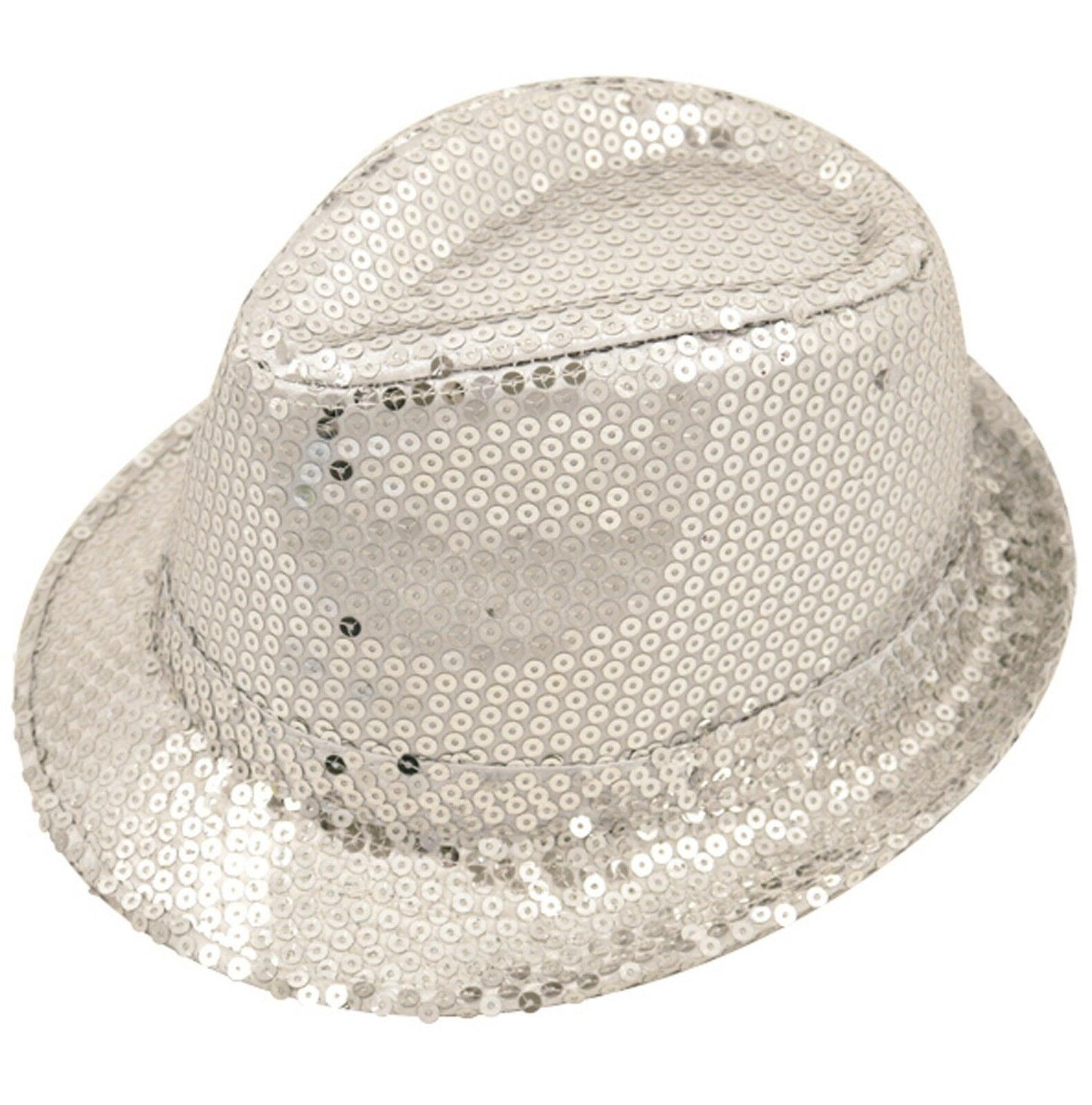 Unisex Sequin Gangster Hat Fedora Trilby Sequin Cap Hats Dance Party - Labreeze