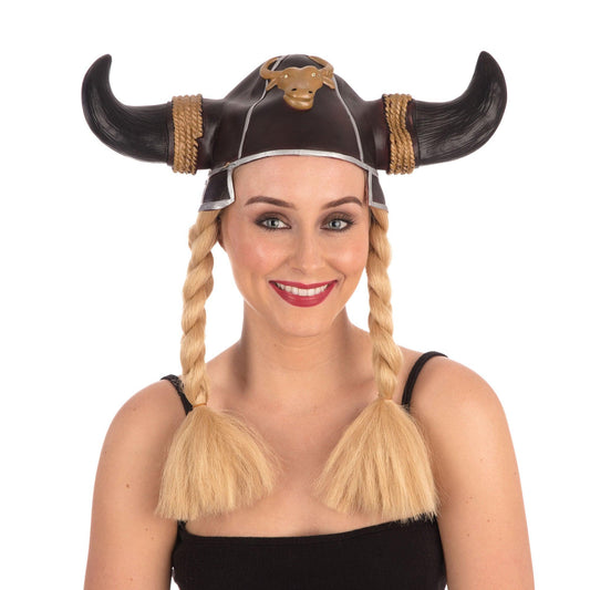 Viking Helmet with Blonde Plaits - Labreeze