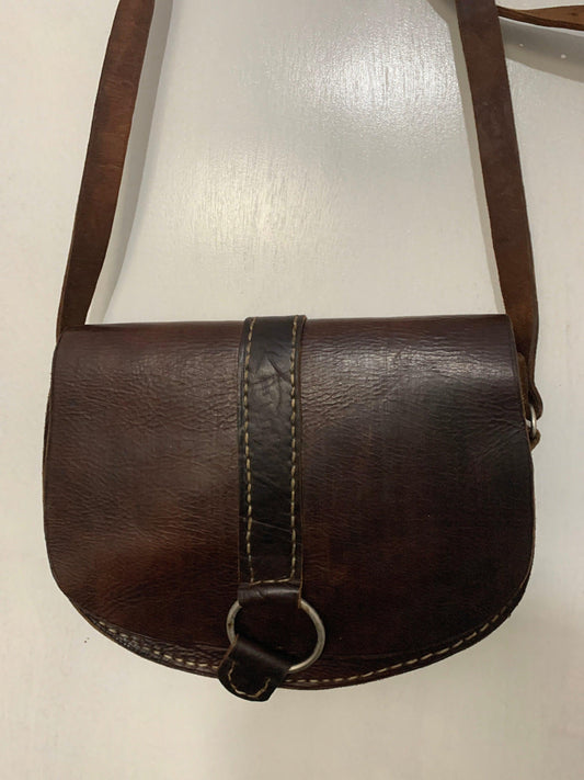 Vintage rusted handmade real leather shoulder handbag Moroccan bag - Labreeze