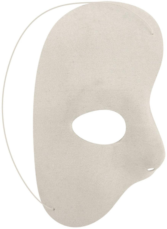 White Half Face Mask Halloween Phantom Opera Fancy Dress Party Accessory - Labreeze