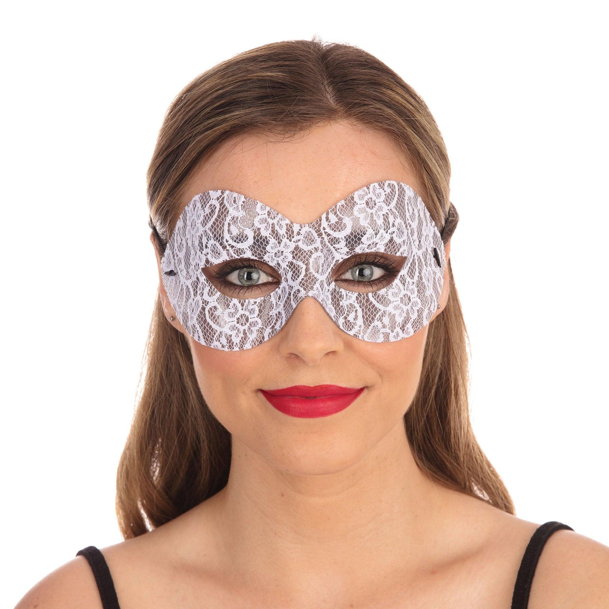 White Lace Domino Mask - Labreeze