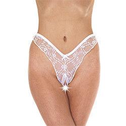 White Slight One Size - Open Crotch Panties - Labreeze