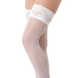 White Stretchy Lace Tops Hosiery - Labreeze