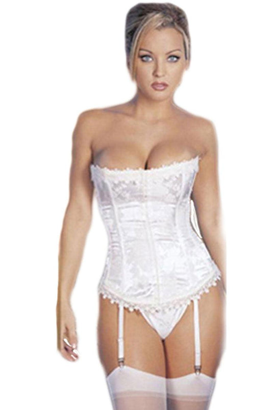White Stunning Bridal Lace Up Corset - Labreeze