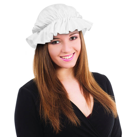 White Victorian Medieval Maid Mob Cap Fancy Dress item - Labreeze