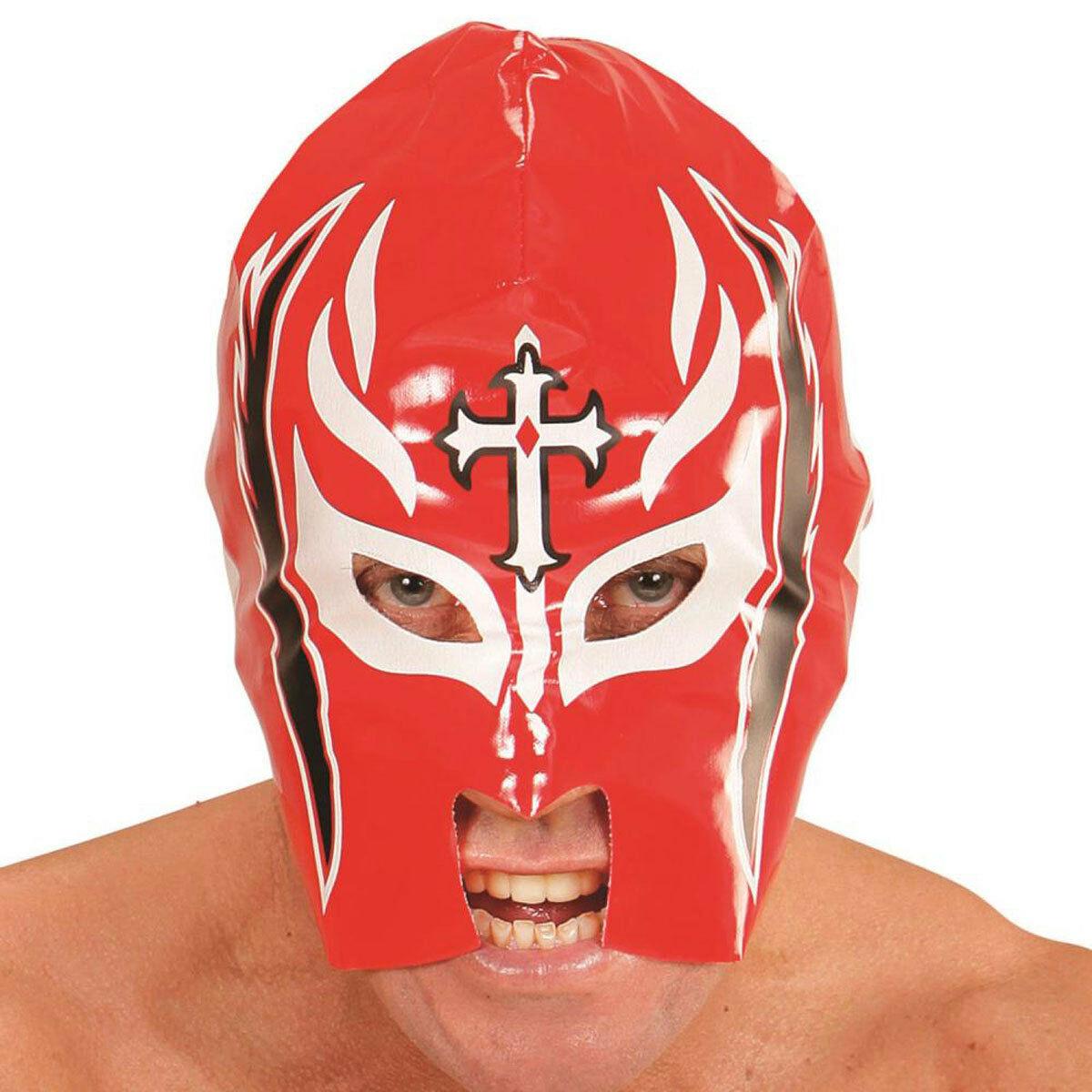 Widmann PVC Wrestler Over the Head Printed Mask Mexican Sports Fancy Dress - Labreeze