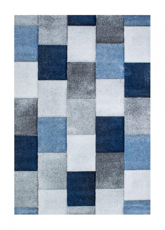 Wilton Rug Hand made London Mosaik (BLUE) for home decor - Labreeze