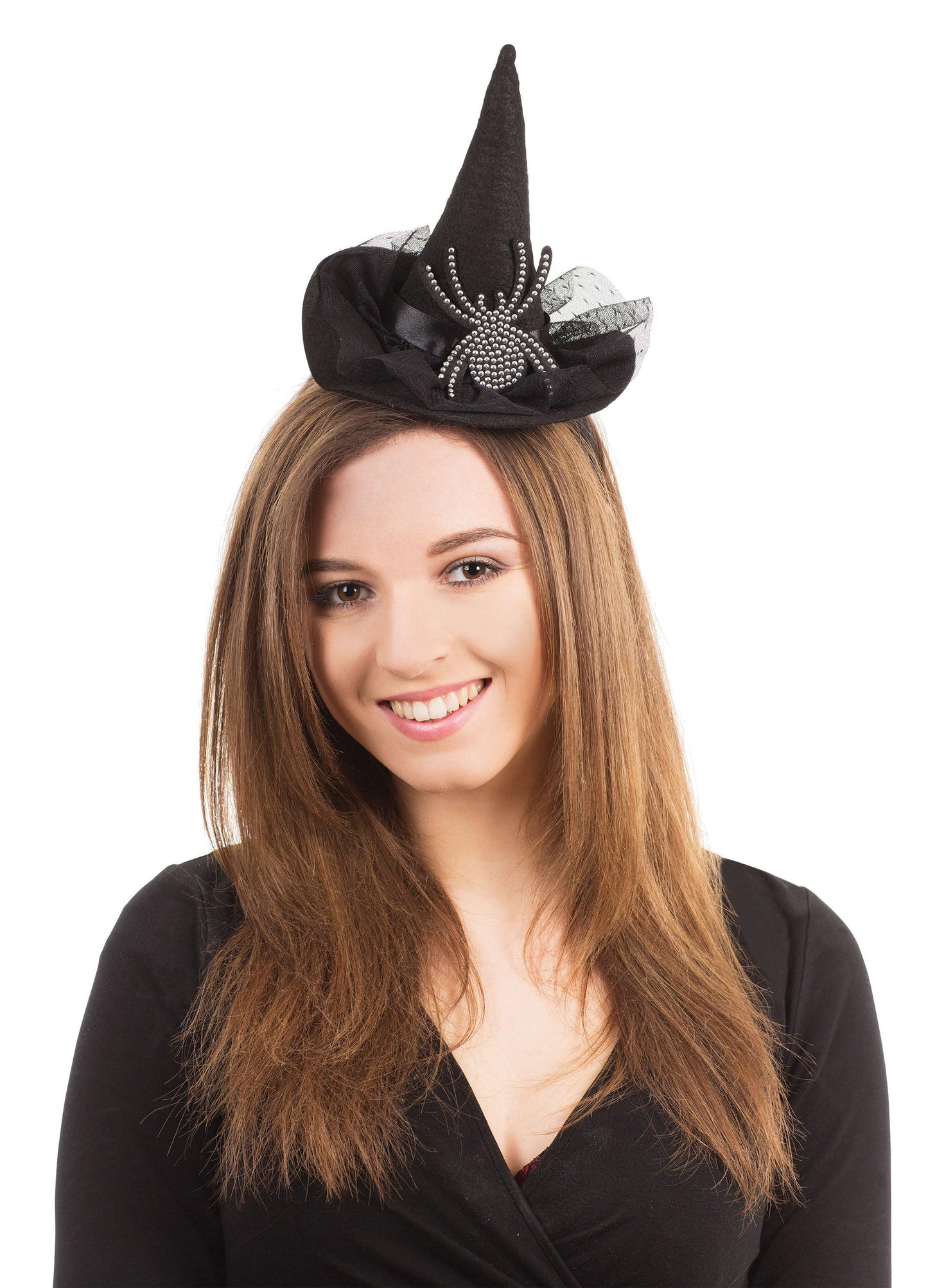 Witch Hat on Headband with Diamanté Spider - Labreeze