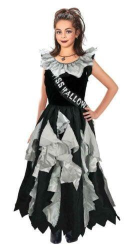 Zombie Prom Queen Costume, Grey, Age 6-8 Years Old - Labreeze